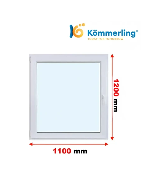 Kunststofffenster PVC Fenster 110 x 120 cm DREH/KIPP Kömmerling 76 MD