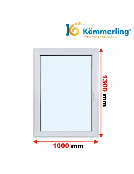 Kunststofffenster PVC Fenster 100 x 130 cm DREH/KIPP Kömmerling 76 MD