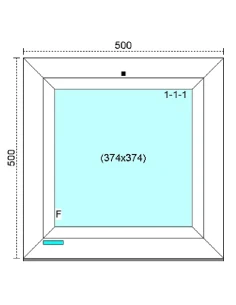 Kunststofffenster PVC Fenster 50 x 50 cm FIX Kömmerling 88 MD 2