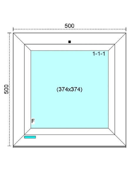 Kunststofffenster PVC Fenster 50 x 50 cm FIX Kömmerling 88 MD