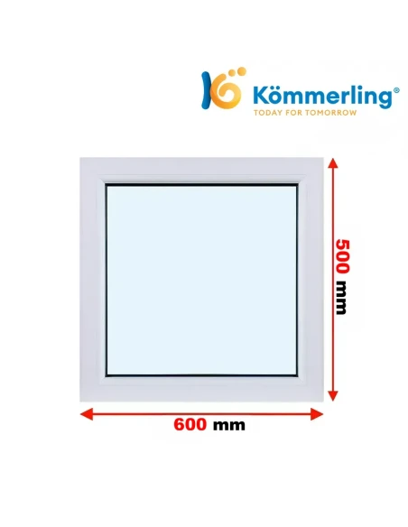 Kunststofffenster PVC Fenster 60 x 50 cm FIX Kömmerling 88 MD