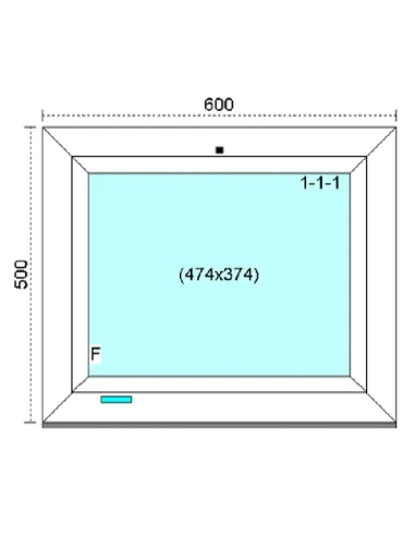 Kunststofffenster PVC Fenster 60 x 50 cm FIX Kömmerling 88 MD