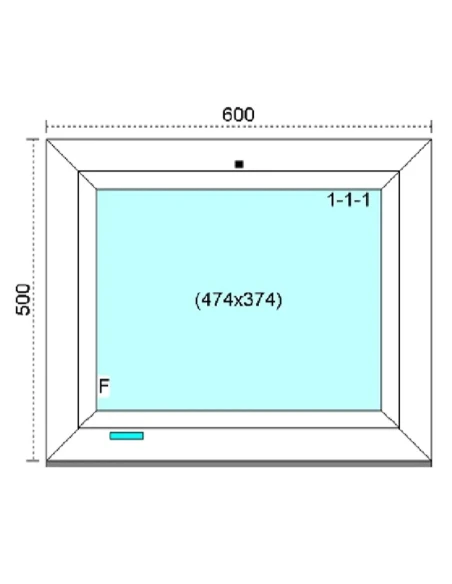 Kunststofffenster PVC Fenster 60 x 50 cm FIX Kömmerling 88 MD
