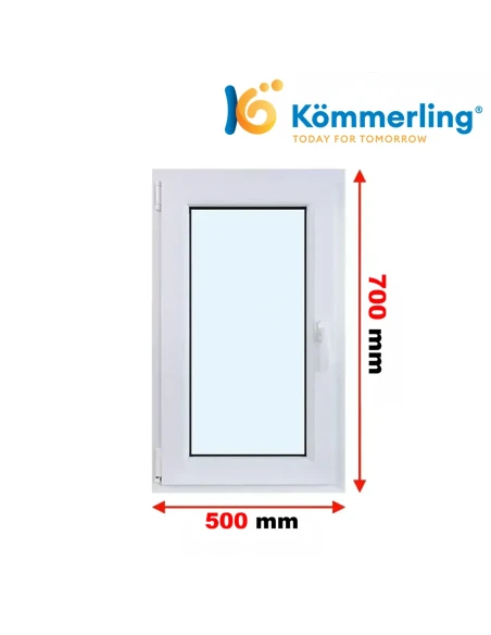 Kunststofffenster PVC Fenster 50 x 70 cm DREH-KIPP Kömmerling 88 MD