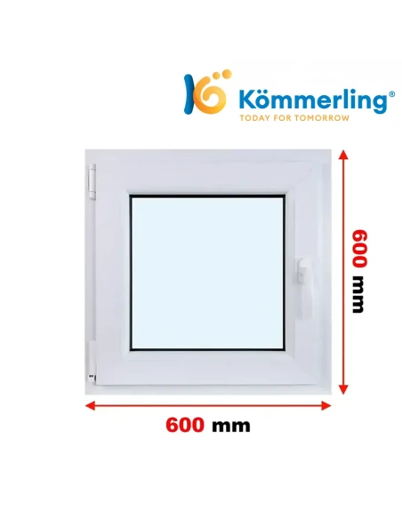 Kunststofffenster PVC Fenster 60 x 60 cm DREH-KIPP Kömmerling 88 MD