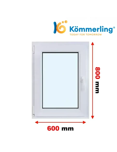 Kunststofffenster PVC Fenster 60 x 80 cm DREH-KIPP Kömmerling 88 MD