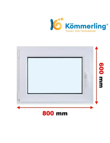 Kunststofffenster PVC Fenster 80 x 60 cm DREH-KIPP Kömmerling 88 MD