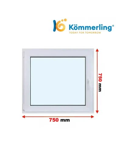 Kunststofffenster PVC Fenster 75 x 75 cm DREH-KIPP Kömmerling 88 MD