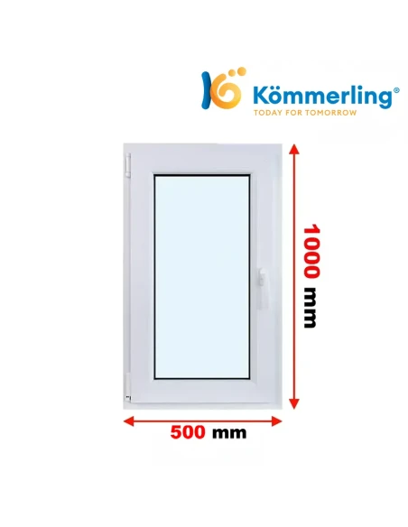 Kunststofffenster PVC Fenster 50 x 100 cm DREH-KIPP Kömmerling 88 MD