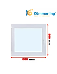 Kunststofffenster PVC Fenster 80 x 80 cm DREH-KIPP Kömmerling 88 MD