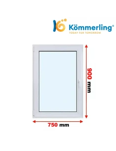 Kunststofffenster PVC Fenster 75 x 90 cm DREH-KIPP Kömmerling 88 MD