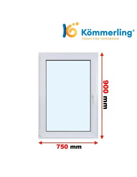 Kunststofffenster PVC Fenster 75 x 90 cm DREH-KIPP Kömmerling 88 MD