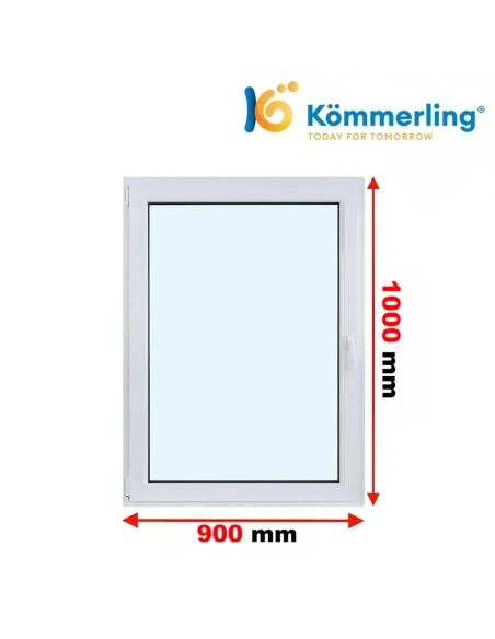 Kunststofffenster PVC Fenster 90 x 100 cm DREH-KIPP Kömmerling 88 MD