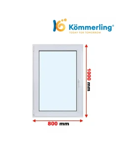 Kunststofffenster PVC Fenster 80 x 100 cm DREH-KIPP Kömmerling 88 MD