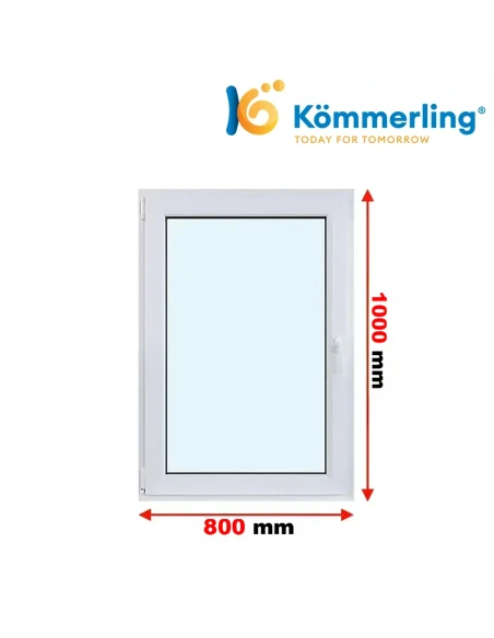 Kunststofffenster PVC Fenster 80 x 100 cm DREH-KIPP Kömmerling 88 MD
