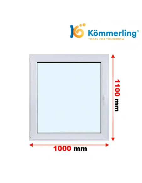 Kunststofffenster PVC Fenster 100 x 110 cm DREH-KIPP Kömmerling 88 MD