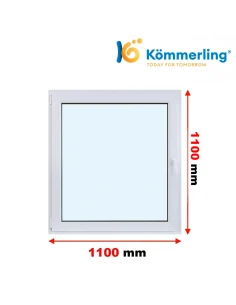 Kunststofffenster PVC Fenster 110 x 110 cm DREH-KIPP Kömmerling 88 MD
