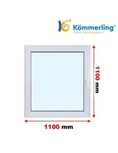 Kunststofffenster PVC Fenster 110 x 110 cm DREH-KIPP Kömmerling 88 MD