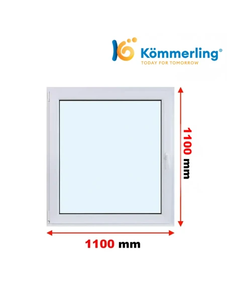 Kunststofffenster PVC Fenster 110 x 110 cm DREH-KIPP Kömmerling 88 MD