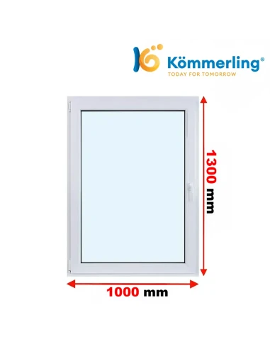 Kunststofffenster PVC Fenster 100 x 130 cm DREH-KIPP Kömmerling 88 MD