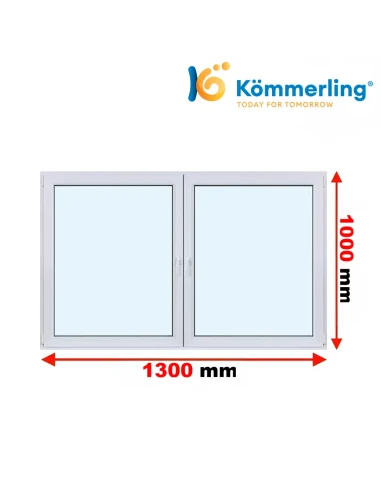 Kunststofffenster PVC Fenster 130 x 100 cm DREH-KIPP | DREH Kömmerling 88 MD