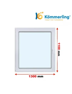 Kunststofffenster PVC Fenster 130 x 110 cm DREH-KIPP Kömmerling 88 MD
