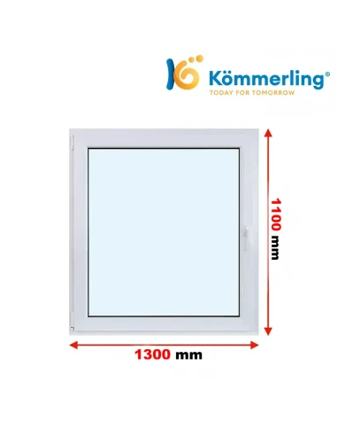 Kunststofffenster PVC Fenster 130 x 110 cm DREH-KIPP Kömmerling 88 MD