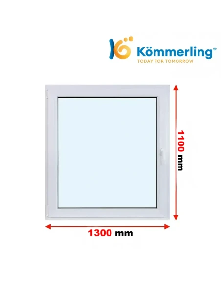 Kunststofffenster PVC Fenster 130 x 110 cm DREH-KIPP Kömmerling 88 MD