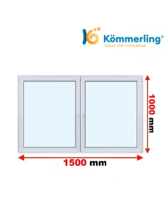 Kunststofffenster PVC Fenster 150 x 100 cm DREH-KIPP | DREH Kömmerling 88 MD