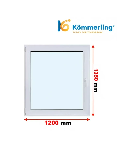 Kunststofffenster PVC Fenster 120 x 135 cm DREH-KIPP Kömmerling 88 MD