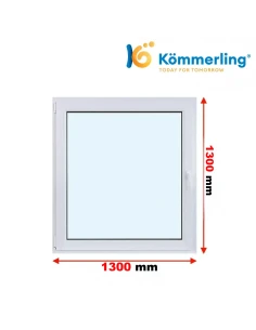 Kunststofffenster PVC Fenster 130 x 130 cm DREH-KIPP Kömmerling 88 MD