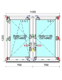 Kunststofffenster PVC Fenster 140 x 120 cm DREH-KIPP | DREH Kömmerling 88 MD 2