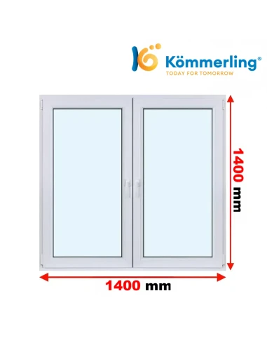 Kunststofffenster PVC Fenster 140 x 140 cm DREH-KIPP | DREH Kömmerling 88 MD
