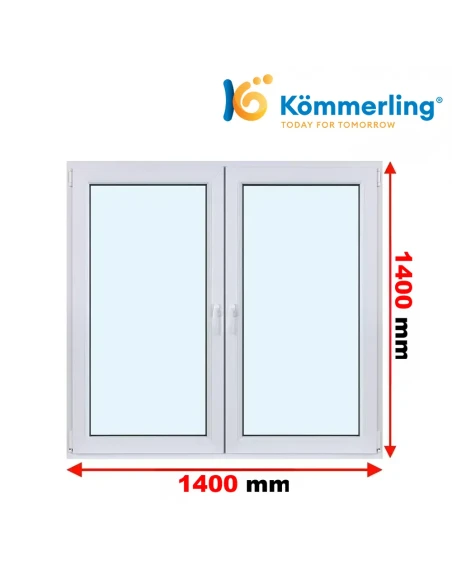 Kunststofffenster PVC Fenster 140 x 140 cm DREH-KIPP | DREH Kömmerling 88 MD
