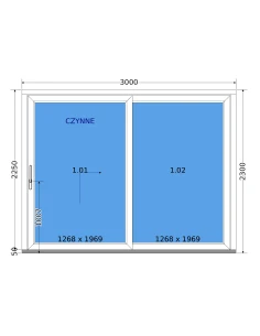 Kunststoff Hebeschiebetür (HST) – 300 x 230 cm – DECCO 2