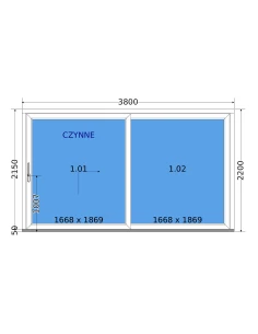 Kunststoff Hebeschiebetür (HST) – 380 x 220 cm – DECCO 2