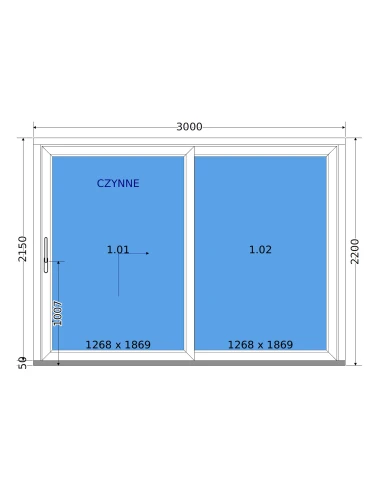 Kunststoff Hebeschiebetür (HST) – 300 x 220 cm – DECCO