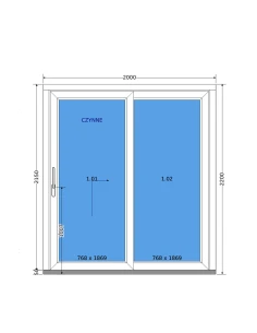Kunststoff Hebeschiebetür (HST) – 200 x 220 cm – DECCO 2