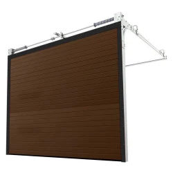 Sektional Garagentor 275 x 250 cm Brett Prägung Braun RAL 8014