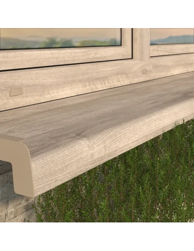 Stahl Fensterbank Laminiert Softline Außen - Eiche Natur