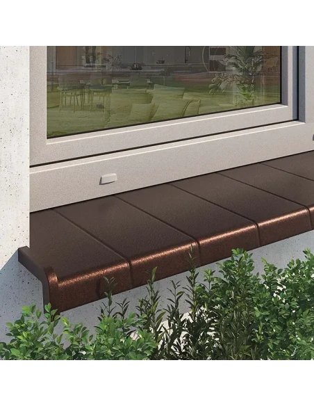 Aluminium Fensterbank Fliesenoptik Außen - Antik Kupfer