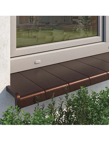 Aluminium Fensterbank Fliesenoptik Außen - Antik Stahl