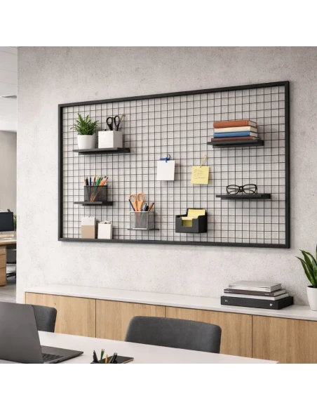 Deko Wandgitter Gitterwand Schwarz Metall - 58 x 242 cm