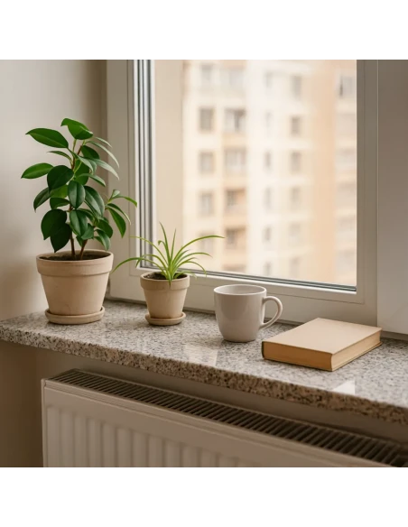 Granit Fensterbank Außen - Stahlgrau Lapatura