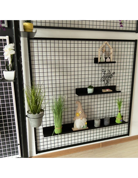 Deko Wandgitter Gitterwand Schwarz Metall - 102 x 118 cm