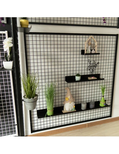 Deko Wandgitter Gitterwand Schwarz Metall - 50 x 102 cm