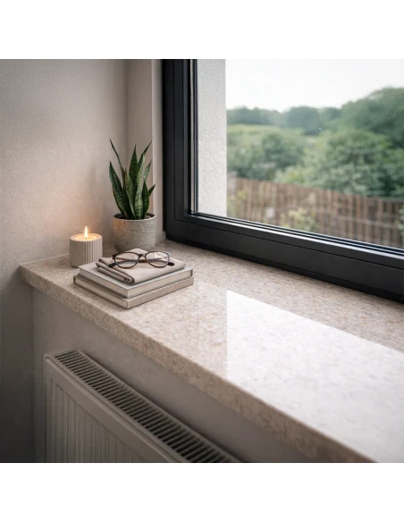 Agglo-Marmor Fensterbank Innen - Carrara Micro