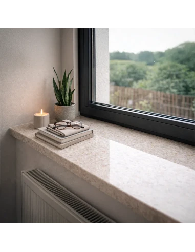 Agglo-Marmor Fensterbank Innen - Silver Grey