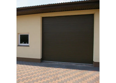 Sektional Garagentor 250 x 225 cm Brett Prägung Braun RAL 8014