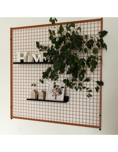 Deko Freistehend Gitterwand Schwarz Metall - 58 x 242 cm